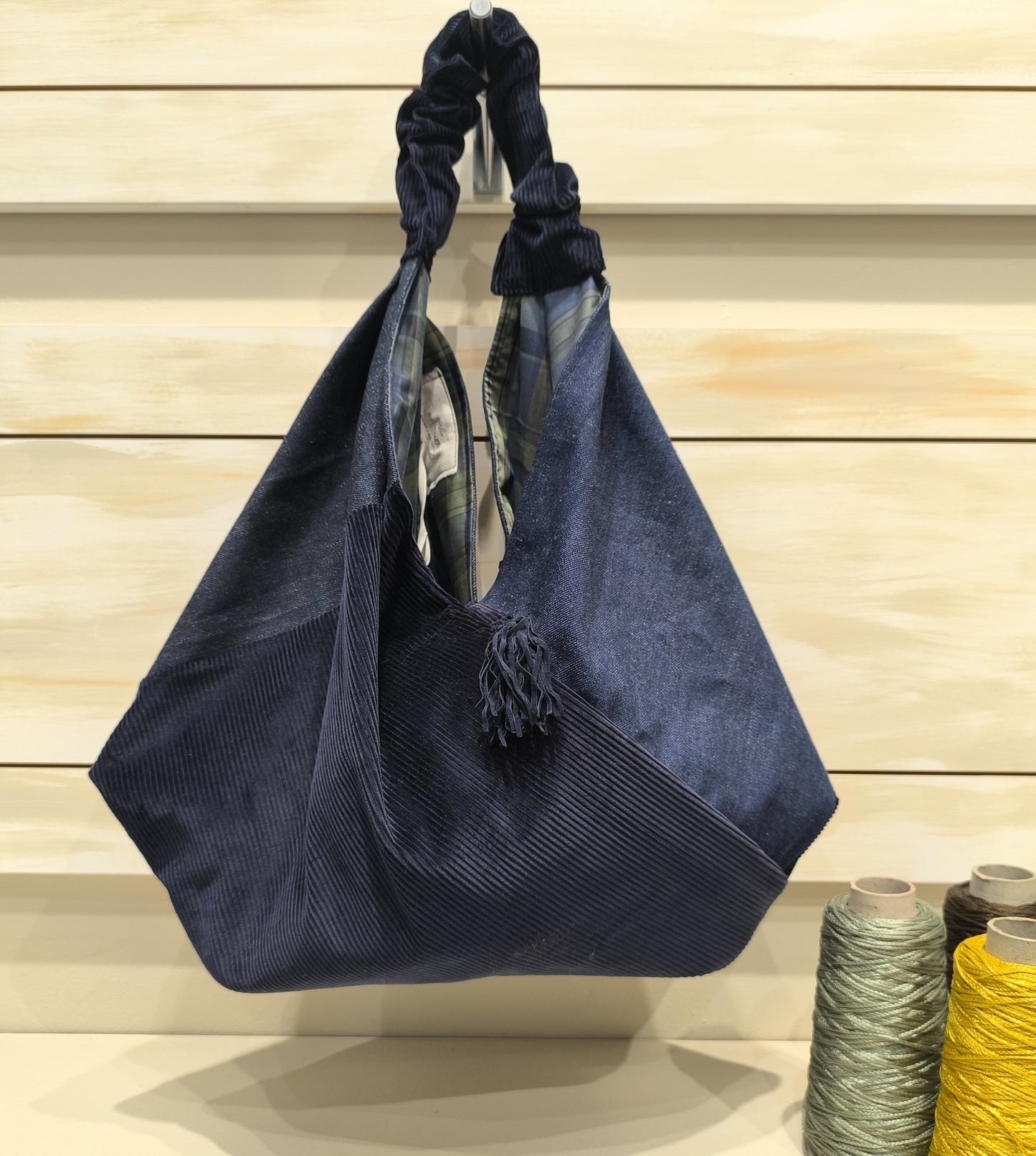 Borsa origami blu