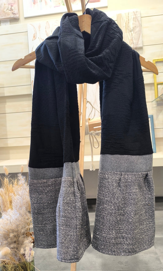 SCIARPA nero e grigio